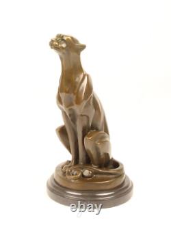 Statue Sculpture Bronze Art Déco Nouveau Guépard DSBJ-2 Moderne
