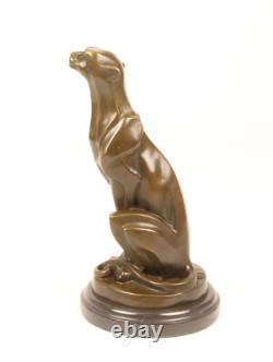 Statue Sculpture Bronze Art Déco Nouveau Guépard DSBJ-2 Moderne