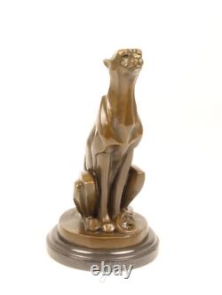 Statue Sculpture Bronze Art Déco Nouveau Guépard DSBJ-2 Moderne