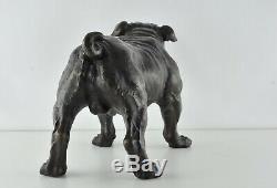 Statue Sculpture Chien Bouledogue Animalier Style Art Deco Bronze massif