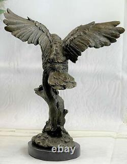 Statue Sculpture Chouette Vie Sauvage Déco Style Art Nouveau Style Bronze Solde