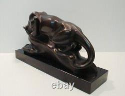 Statue Sculpture Cougar Animalier Style Art Deco Style Art Nouveau Bronze massif