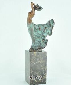 Statue Sculpture Danseuse Nue Sexy Style Art Deco Style Art Nouveau Bronze massi