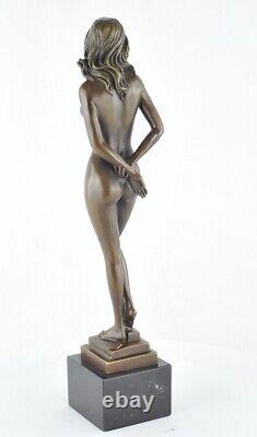 Statue Sculpture Danseuse Nue Sexy Style Art Deco Style Art Nouveau Bronze massi