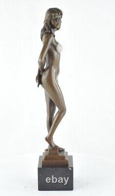 Statue Sculpture Danseuse Nue Sexy Style Art Deco Style Art Nouveau Bronze massi