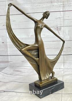 Statue Sculpture Danseuse Sexy Art Déco Style Art Nouveau Style Bronze Figurine