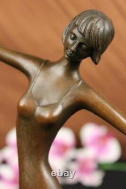 Statue Sculpture Danseuse Sexy Art Déco Style Art Nouveau Style Bronze Fonte