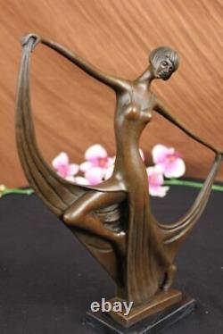 Statue Sculpture Danseuse Sexy Art Déco Style Art Nouveau Style Bronze Fonte