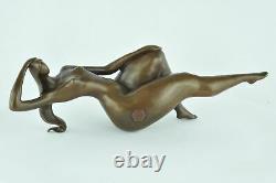 Statue Sculpture Danseuse Sexy Pin-up Style Art Deco Bronze massif