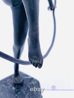 Statue Sculpture Danseuse nue Style Art Deco Art Nouveau Bronze Signée E. Urbain