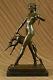 Statue Sculpture Diane Chasseresse Art Déco Style Nouveau Bronze Lost Cire