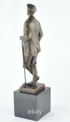 Statue Sculpture Golfeur Golf Style Art Deco Bronze massif Signe