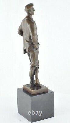 Statue Sculpture Golfeur Golf Style Art Deco Bronze massif Signe