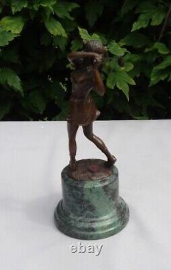 Statue Sculpture Golfeuse Golf Style Art Deco Style Art Nouveau Bronze massif Si