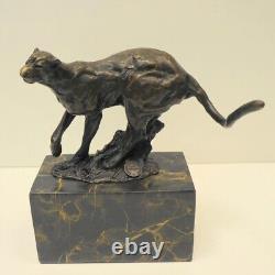 Statue Sculpture Guépard Animalier Style Art Deco Style Art Nouveau Bronze massi