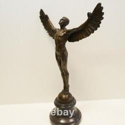 Statue Sculpture Icare Ange Nu Style Art Deco Style Art Nouveau Bronze massif Si