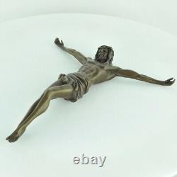 Statue Sculpture Jesus-Christ Style Art Deco Bronze massif