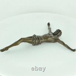 Statue Sculpture Jesus-Christ Style Art Deco Bronze massif