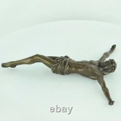 Statue Sculpture Jesus-Christ Style Art Deco Bronze massif