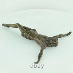 Statue Sculpture Jesus-Christ Style Art Deco Bronze massif