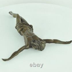 Statue Sculpture Jesus-Christ Style Art Deco Bronze massif