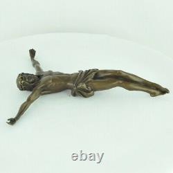 Statue Sculpture Jesus-Christ Style Art Deco Bronze massif