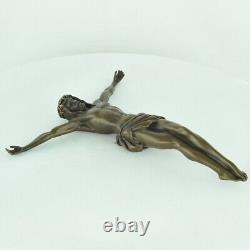 Statue Sculpture Jesus-Christ Style Art Deco Bronze massif