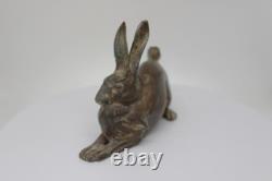 Statue Sculpture Lapin Lievre Animalier Chasse Style Art Deco Style Art Nouveau