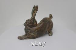 Statue Sculpture Lapin Lievre Animalier Chasse Style Art Deco Style Art Nouveau