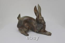 Statue Sculpture Lapin Lievre Animalier Chasse Style Art Deco Style Art Nouveau