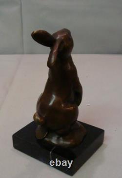 Statue Sculpture Lapin Lievre Animalier Style Art Deco Style Art Nouveau Bronze