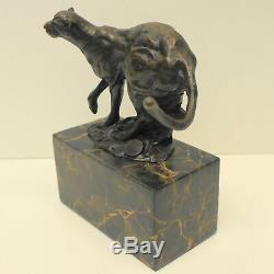 Statue Sculpture Leopard Animalier Style Art Deco Style Art Nouveau Bronze massi