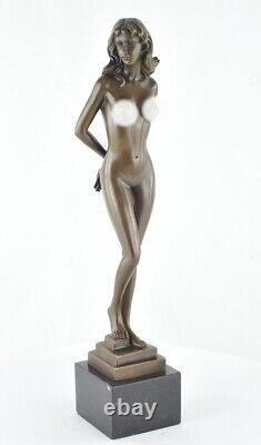 Statue Sculpture Nue Danseuse Sexy Style Art Deco Style Art Nouveau Bronze massi