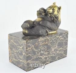 Statue Sculpture Panda Animalier Style Art Deco Style Art Nouveau Bronze massif Statue Sculpture Panda Animalier Style Art Deco Style Art Nouveau Bronze massif