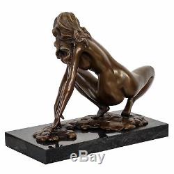 Statue érotique l'art femme de bronze sculpture figurine 23cm