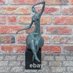 Statue femme érotisme art de bronze sculpture figurine 42cm