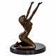 Statue Femme L'érotisme L'art De Bronze Sculpture Figurine 25cm