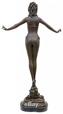 Statue l'érotisme l'art bikini de bronze sculpture figurine 71cm