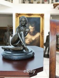 Statue l'érotisme l'art femme de bronze sculpture figurine 17cm
