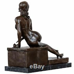 Statue l'érotisme l'art femme de bronze sculpture figurine 33cm
