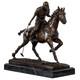 Statue Polo Joueur De Bronze Sculpture Figurine 33cm