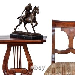 Statue polo joueur de bronze sculpture figurine 33cm