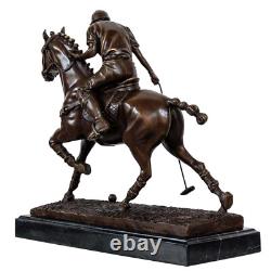 Statue polo joueur de bronze sculpture figurine 33cm