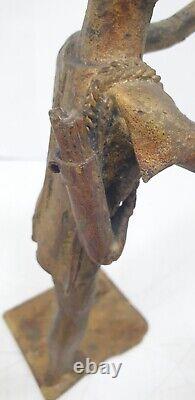 Statue sculpture bronze signé mamadou dlg Dermé Morou Burkina Faso art africain