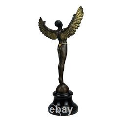 Statue sculpture d'art en métal bronze véritable mythologie grecque Icare sur