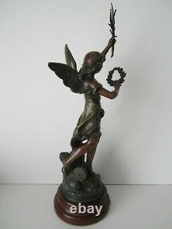 Statuette Art Nouveau/recompense Henryk Kossowski/jean Garnier/pas En Bronze