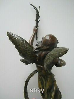 Statuette Art Nouveau/recompense Henryk Kossowski/jean Garnier/pas En Bronze