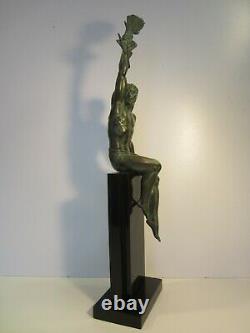 Statuette La Gloire Max Le Verrier Le Faguays Art Deco/pas En Bronze/sculpture