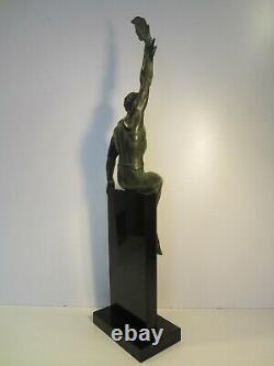 Statuette La Gloire Max Le Verrier Le Faguays Art Deco/pas En Bronze/sculpture