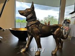 Statuette chien bronze vintage 20? Cm déco art animalier rare